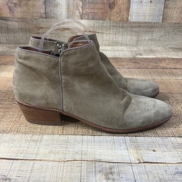 Sam Edelman Petty Tan Leather Zip Up Ankle Booties Womens 9 M Heeled Boots - Picture 1 of 11